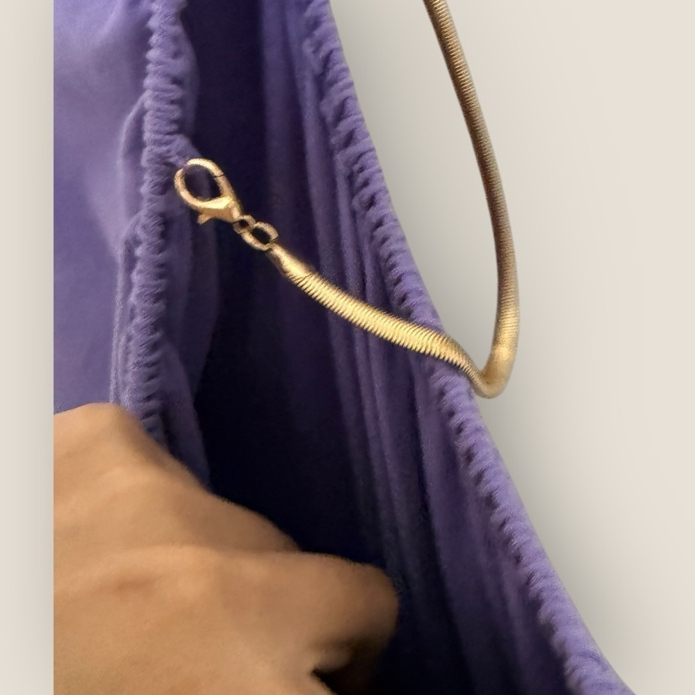 WhoWhatWear | Gold & Purple Cutout Ruched Dress | Size L - Picture 6 of 12